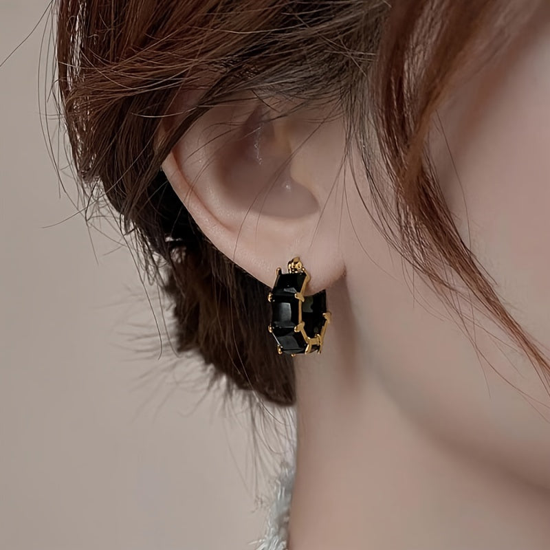 Elegant Unisex Zirconia Hoop Earrings
