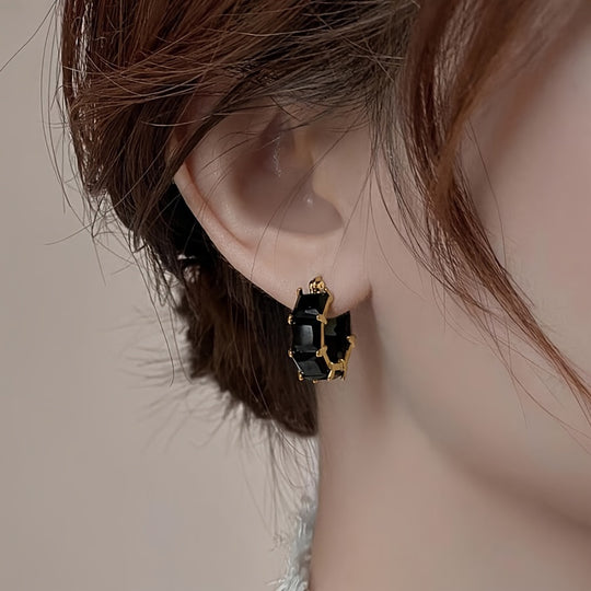 Elegant Unisex Zirconia Hoop Earrings