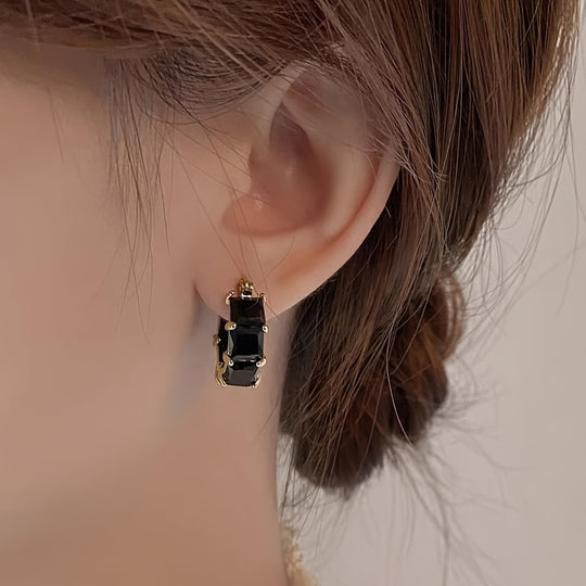 Elegant Unisex Zirconia Hoop Earrings