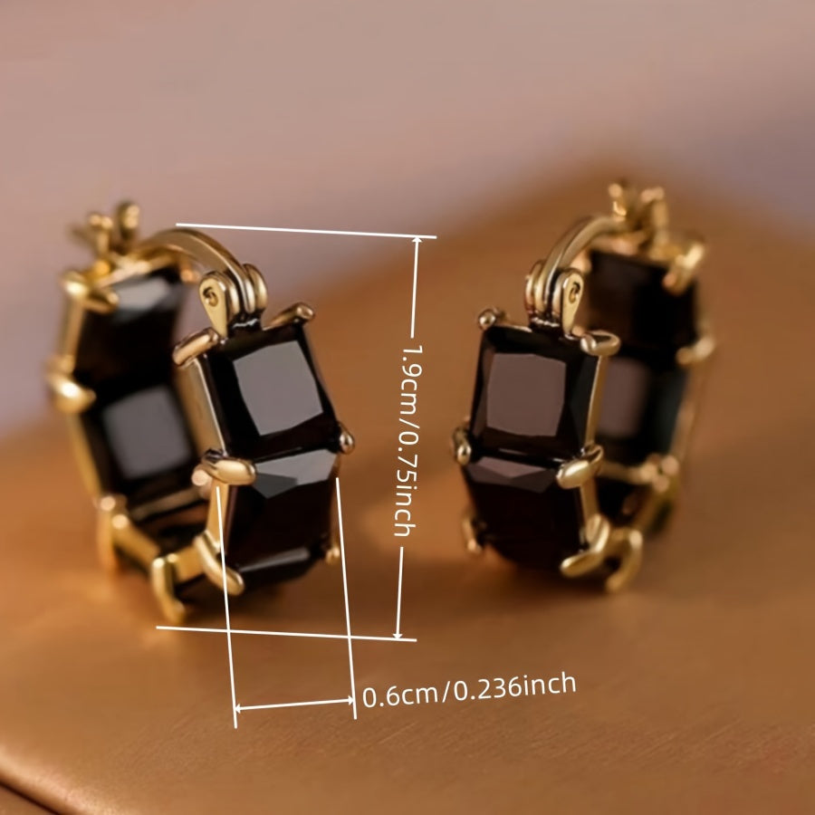 Elegant Unisex Zirconia Hoop Earrings
