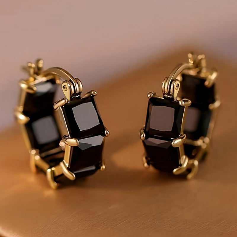 Elegant Unisex Zirconia Hoop Earrings