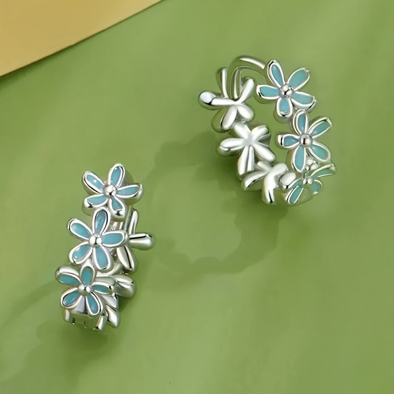 Stylish Women’s Floral Hoop Earrings