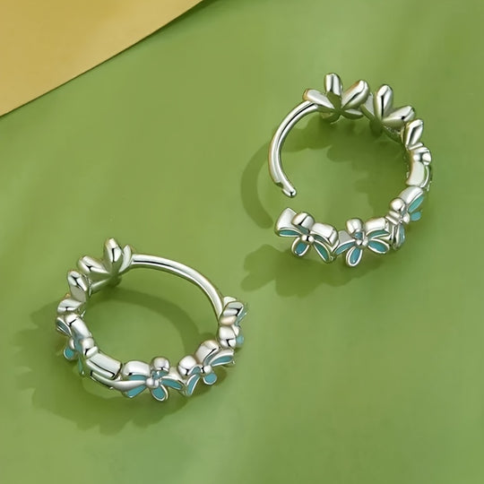 Stylish Women’s Floral Hoop Earrings