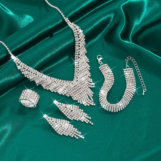 4pcs Elegant Zirconia Jewelry Set