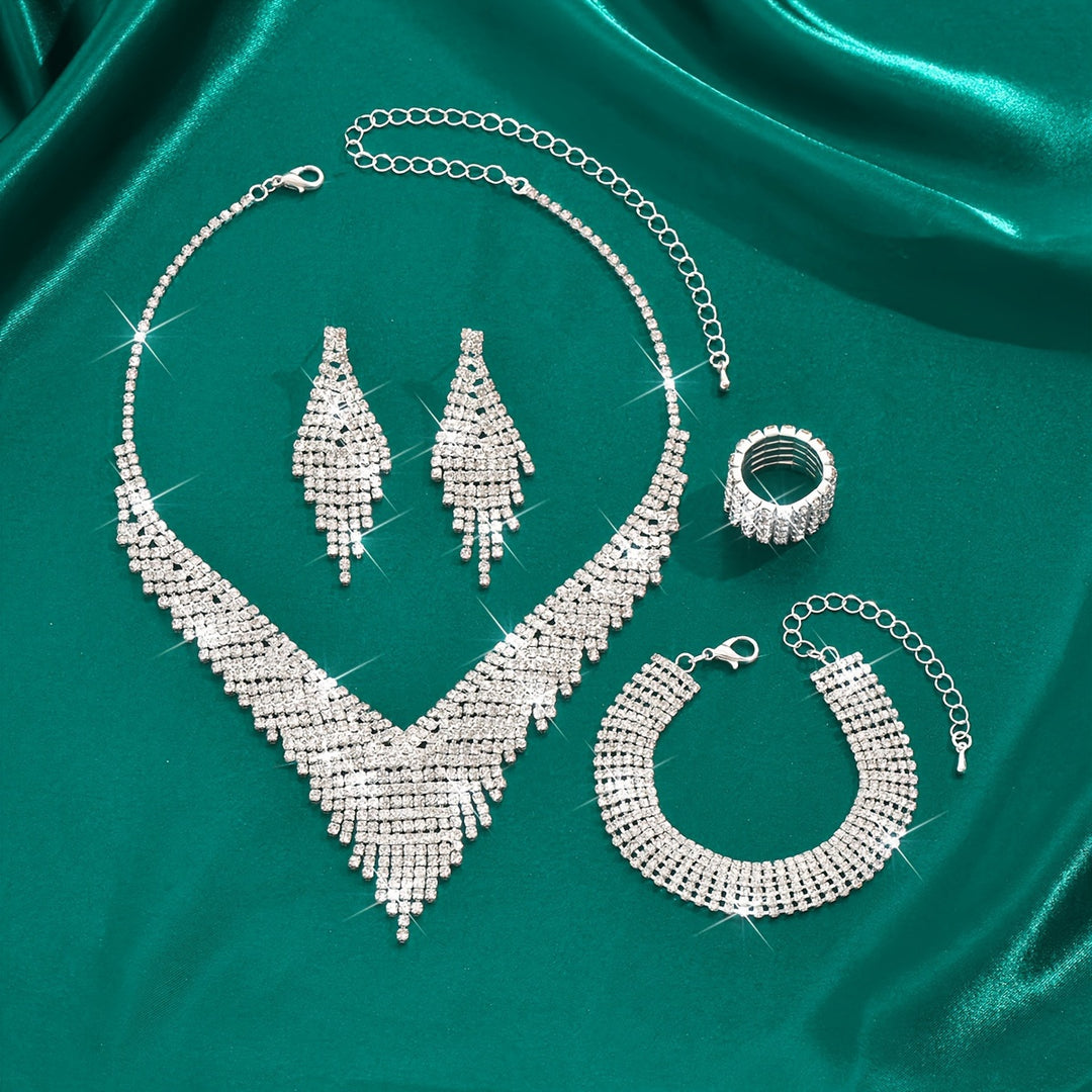 4pcs Elegant Zirconia Jewelry Set