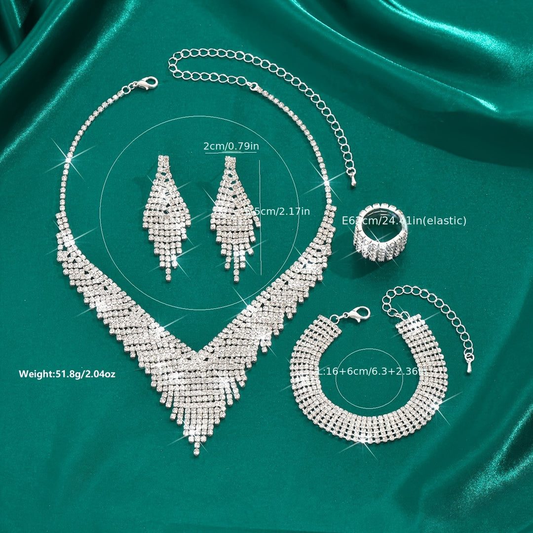 4pcs Elegant Zirconia Jewelry Set
