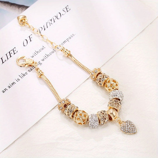 Heart Charm Beaded Bracelet