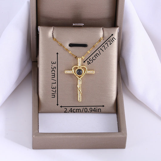 Heart Cross Pendant Necklace