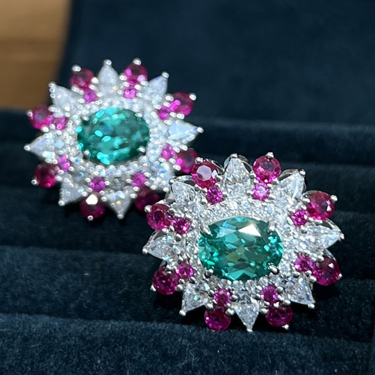 Elegant Women’s Floral Zirconia Earrings