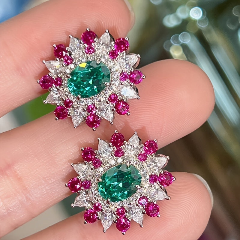 Elegant Women’s Floral Zirconia Earrings