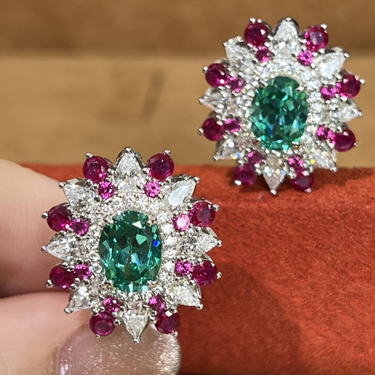 Elegant Women’s Floral Zirconia Earrings
