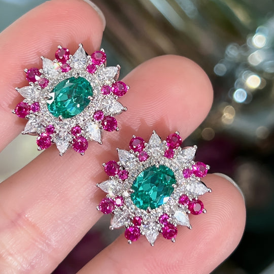 Elegant Women’s Floral Zirconia Earrings