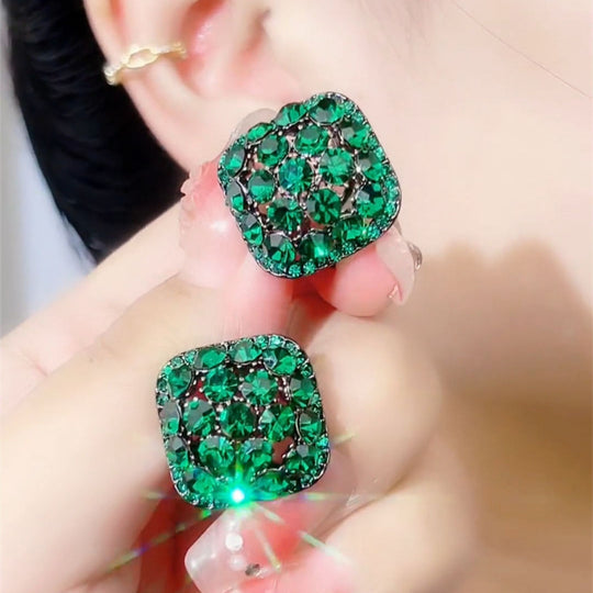 Vintage Diamond-Shaped Earrings