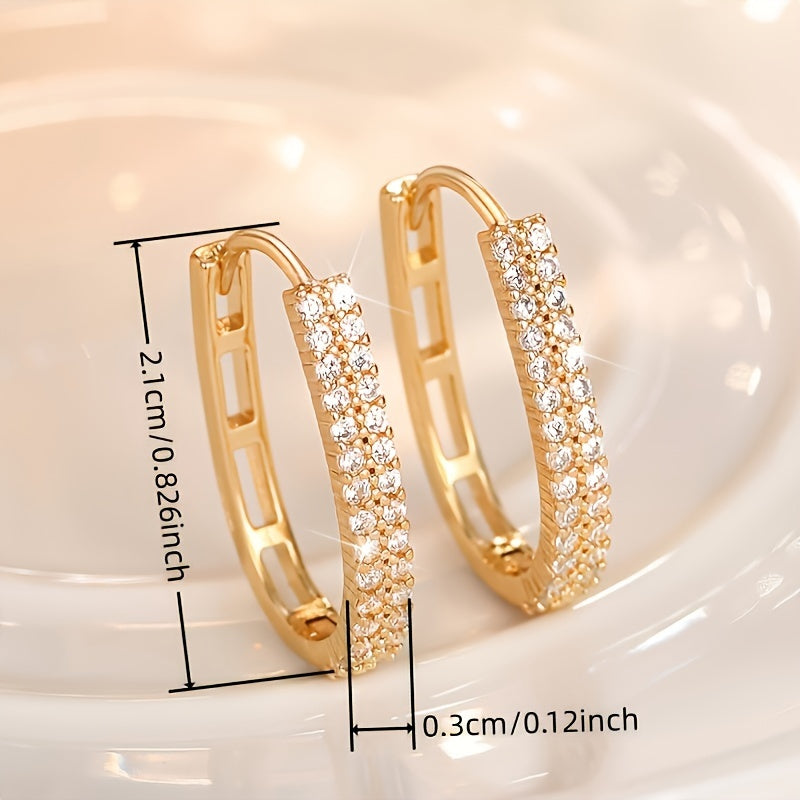 Delicate Circular Zirconia Fashion Earrings