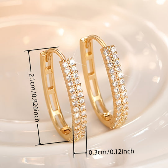 Delicate Circular Zirconia Fashion Earrings