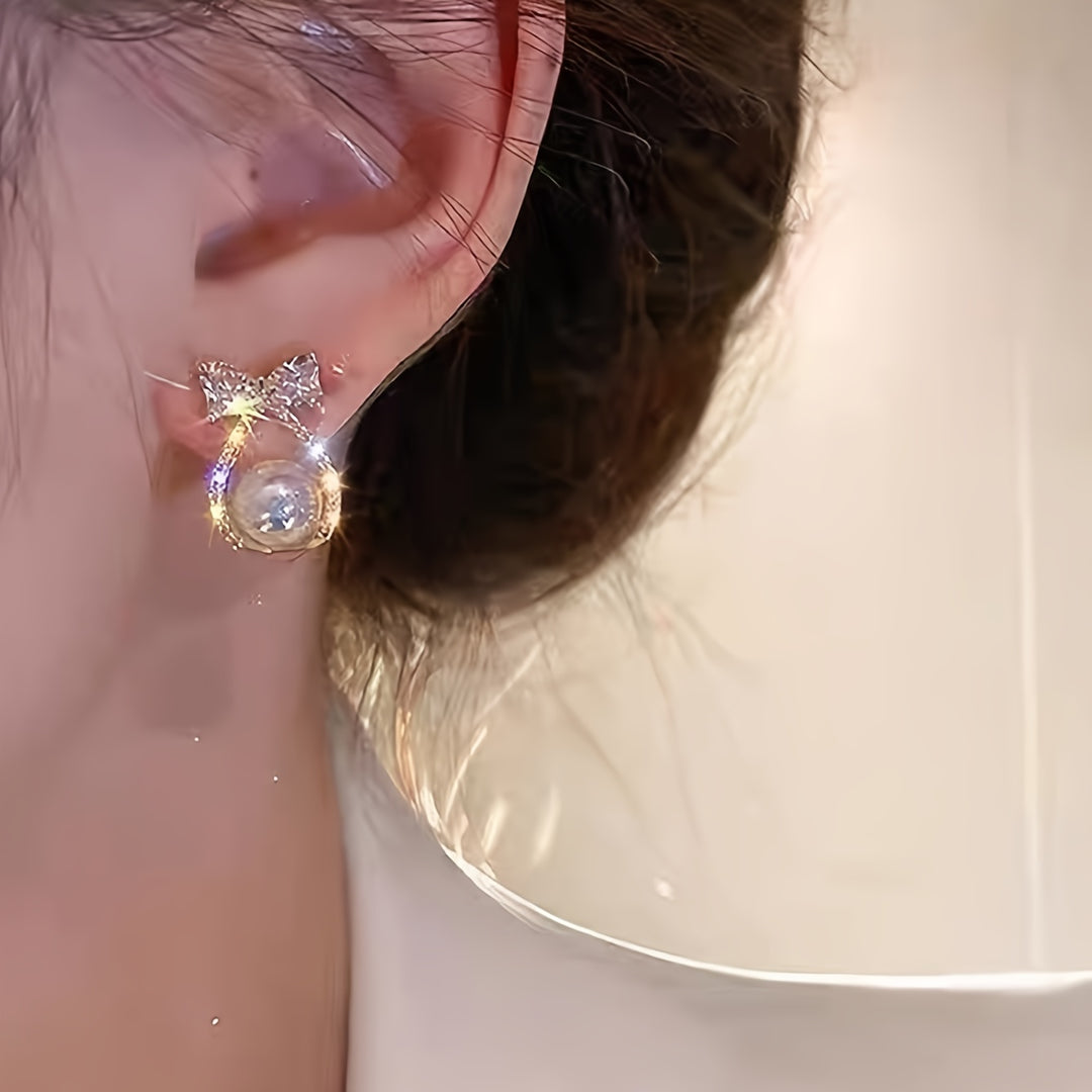 Heart-Shaped Bowknot Stud Earrings