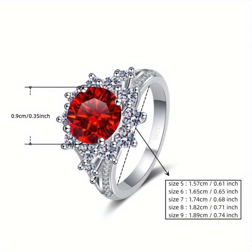 Elegant Moissanite Silver Ring