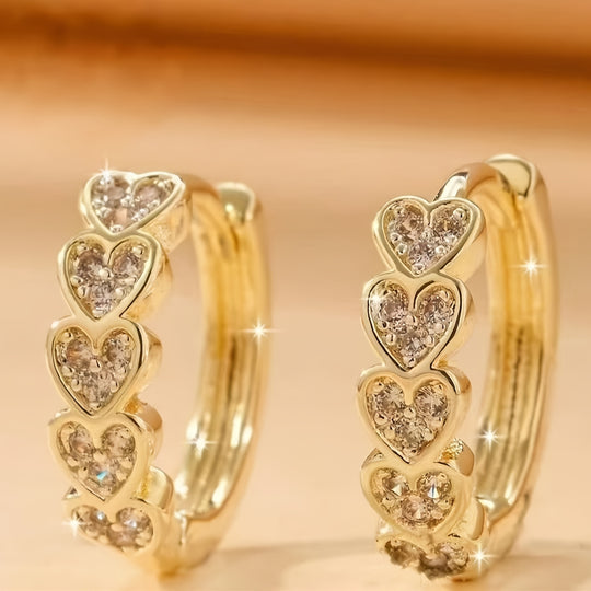 Vertical Heart Hoop Earrings