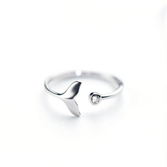 Dolphin Tail Ring  and Adjustable Zirconia