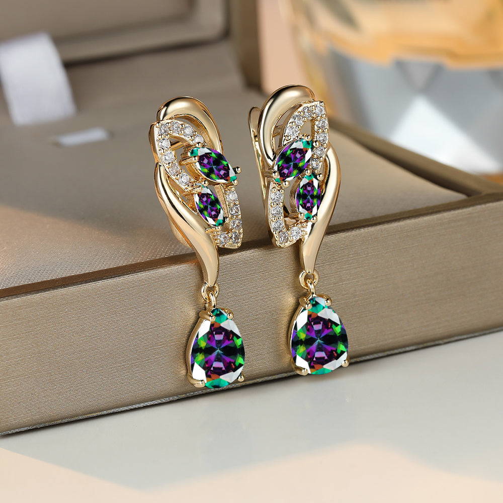 Vibrant Flower Dangle Earrings