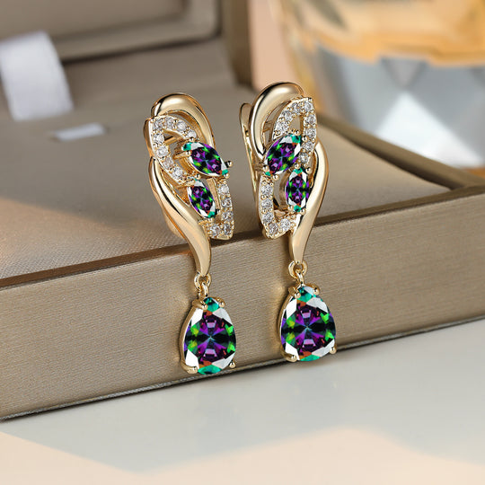 Vibrant Flower Dangle Earrings