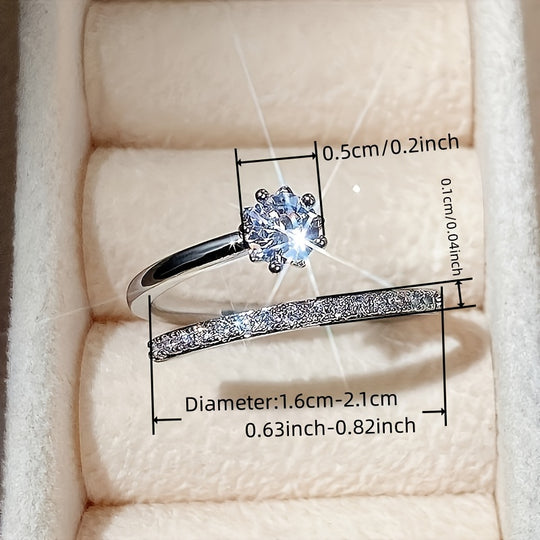 Timeless Five-Claw Zirconia Fashion Ring