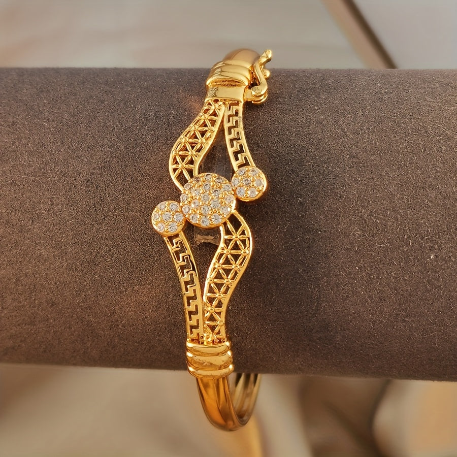 Bohemian Golden-Tone Open Bracelet