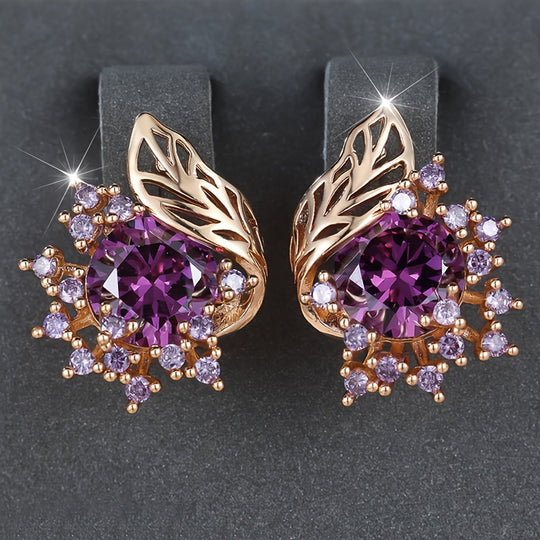 Luxurious Round Cubic Zirconia Earrings