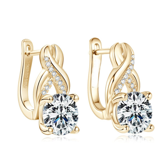 Round Silvery 8mm Moissanite Earrings
