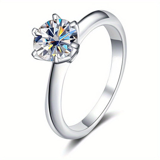 Elegant Moissanite Round Ring