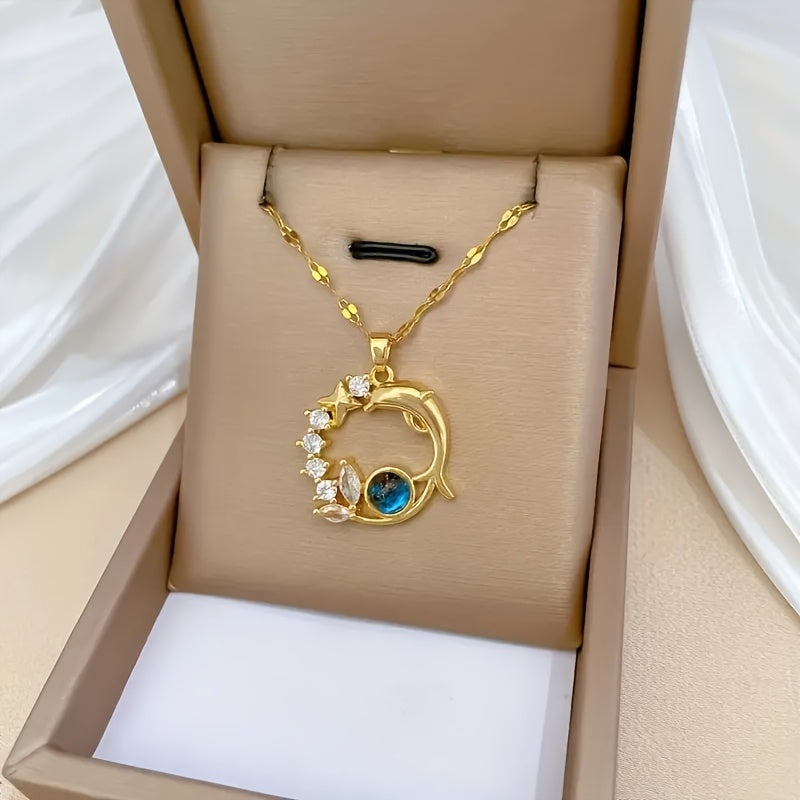 Elegant Dolphin Pendant Necklace