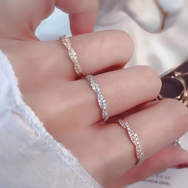 Elegant Interlaced Eternal Zirconia Ring