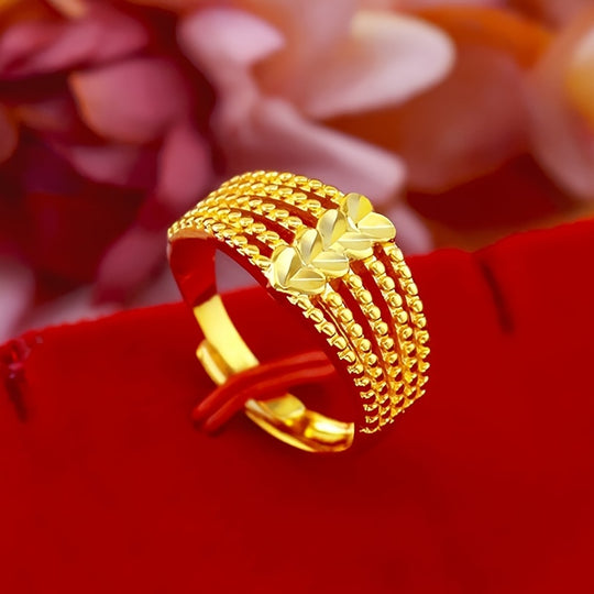 Adjustable Multi-Layer Heart Design Ring