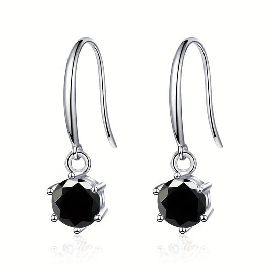 Delicate Round Moissanite Hook Earrings