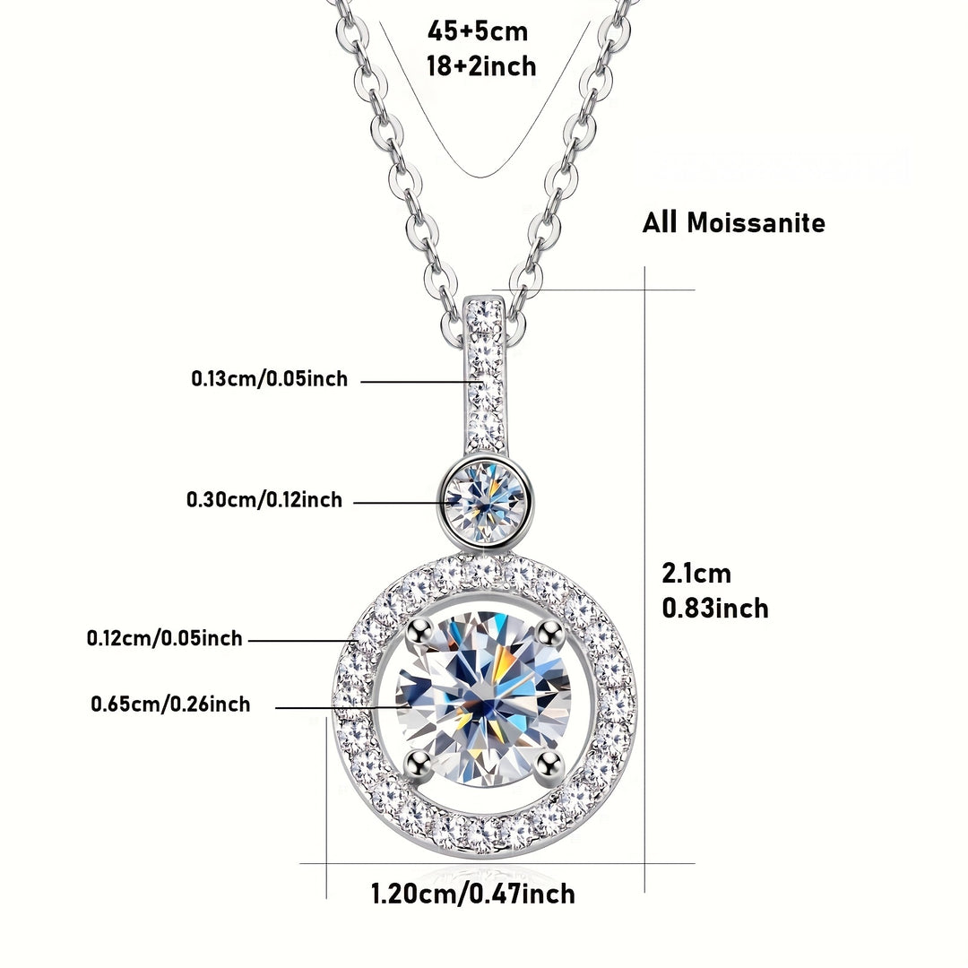 Single Strand Moissanite Pendant Necklace