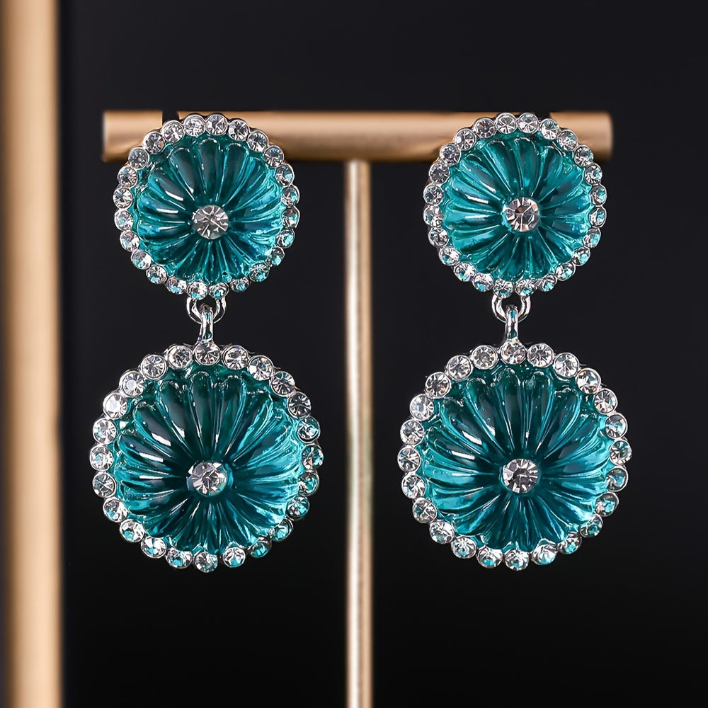 Versatile Pumpkin Rhinestone Earrings