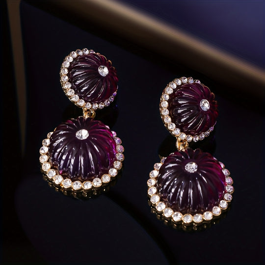 Versatile Pumpkin Rhinestone Earrings