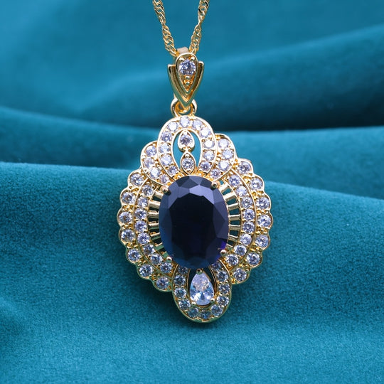 Vintage Elegant Golden Plated Copper Pendant