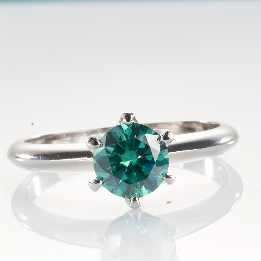 Elegant Moissanite Round Ring