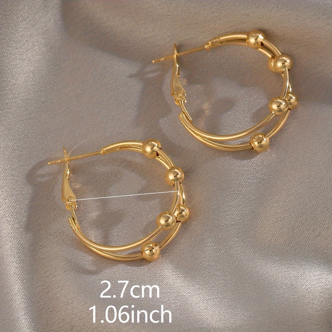 Fashionable Double Band Circle Earrings