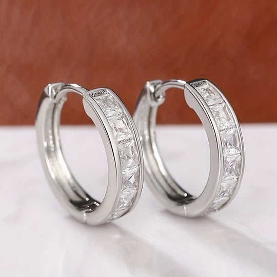 Minimalist Zirconia Hoop Earrings