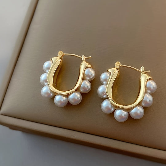 Fashionable Imitation Pearl Earrings