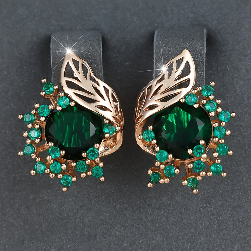 Luxurious Round Cubic Zirconia Earrings