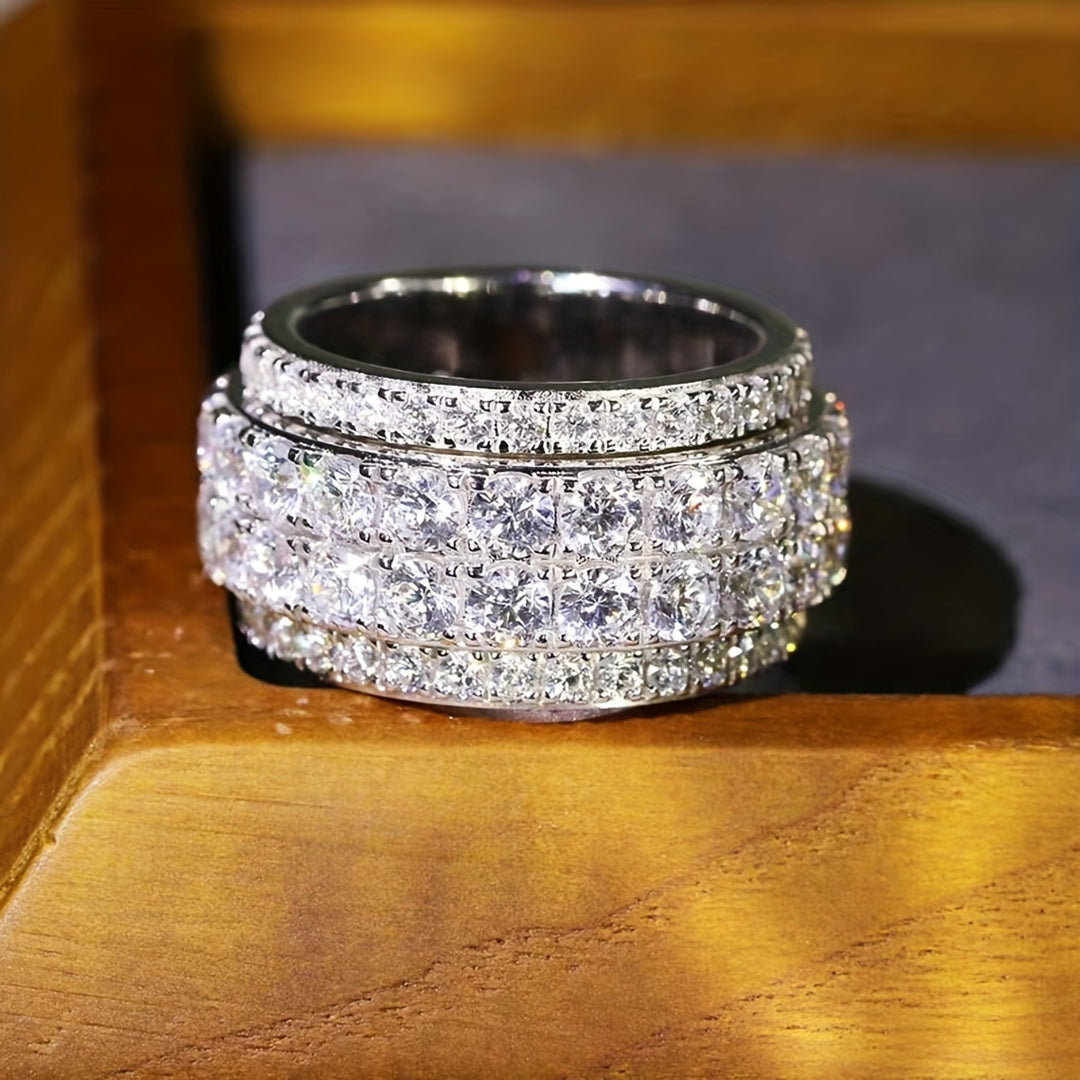 Simple Stylish Zirconia Wide Ring