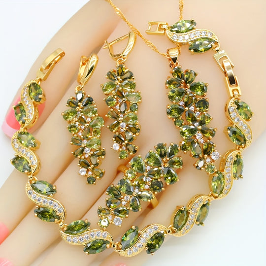 Stylish Retro Zirconia Jewelry Set
