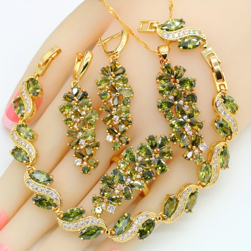 Stylish Retro Zirconia Jewelry Set