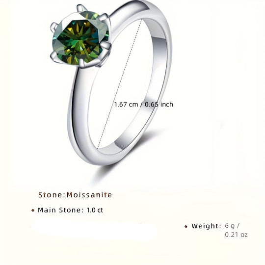 Elegant Moissanite Round Ring