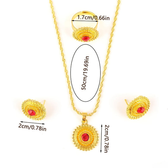 Luxury Boho 24K Gold Plated Jewelry Set