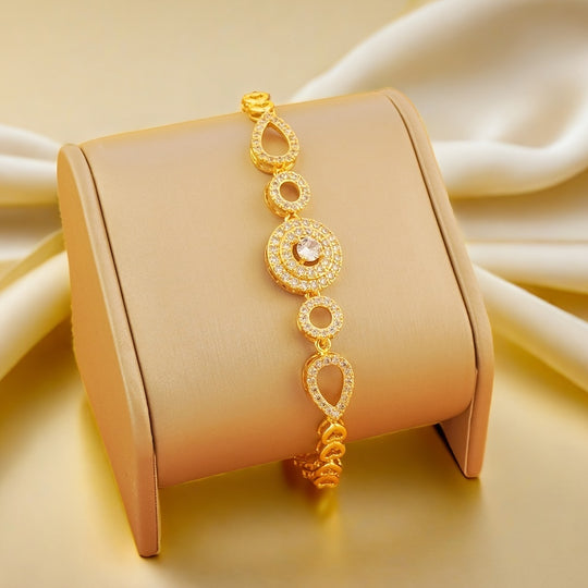 Elegant Shiny Golden Zirconia Bracelet
