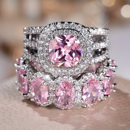2-Piece Fashionable Synthetic Zirconia Ring